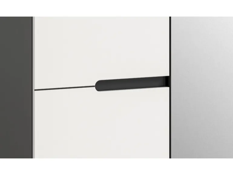 Inn.Furn Garderoben-Set 3-teilig in Weiß und Grau 160 cm Cooper