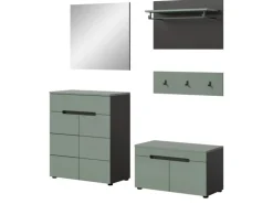 Inn.Furn Garderoben-Set 5-teilig in Salbei und Grau 175 cm Cooper