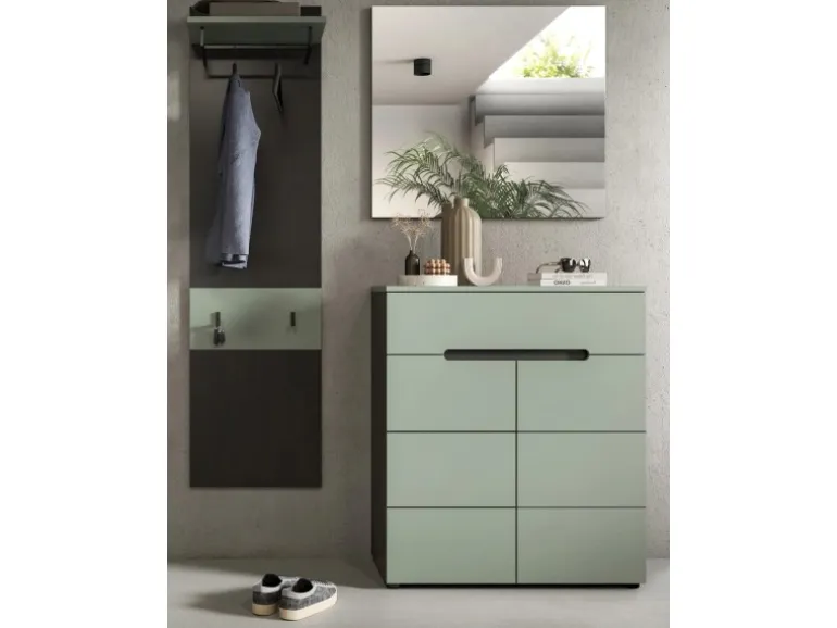 Inn.Furn Garderoben-Set 3-teilig in Salbei und Grau 140 cm Cooper