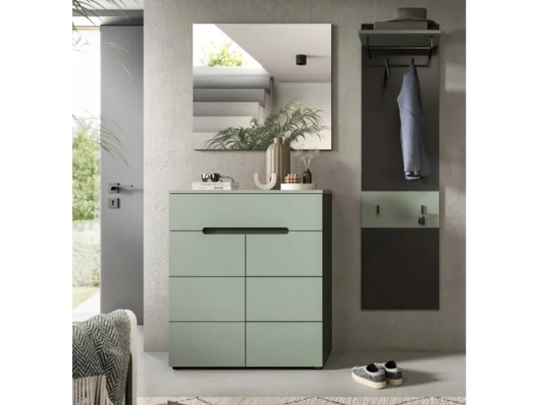 Inn.Furn Garderoben-Set 3-teilig in Salbei und Grau 140 cm Cooper