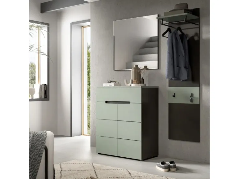 Inn.Furn Garderoben-Set 3-teilig in Salbei und Grau 140 cm Cooper