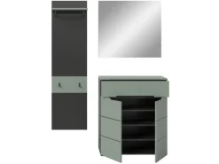 Inn.Furn Garderoben-Set 3-teilig in Salbei und Grau 140 cm Cooper