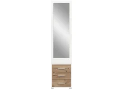 Inn.Furn Kompaktgarderobe in Weiß und Eiche 45 x 190 cm Pallas
