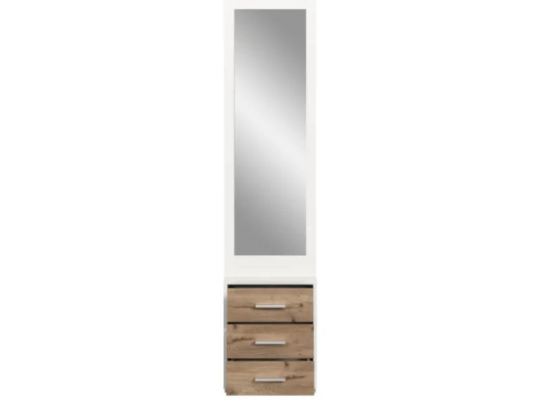 Inn.Furn Kompaktgarderobe in Weiß und Eiche 45 x 190 cm Pallas