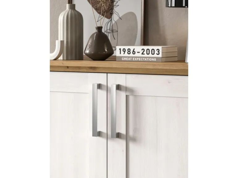Inn.Furn Sideboard Weiß Lärche Eiche Artisan 137 cm Landhaus-Stil Mirano