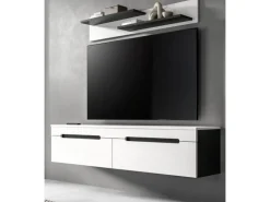 Inn.Furn TV-Lowboard und Wandboard in Weiß und Grau 170 cm Cooper