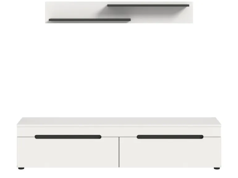 Inn.Furn TV-Lowboard und Wandboard in Weiß und Grau 170 cm Cooper