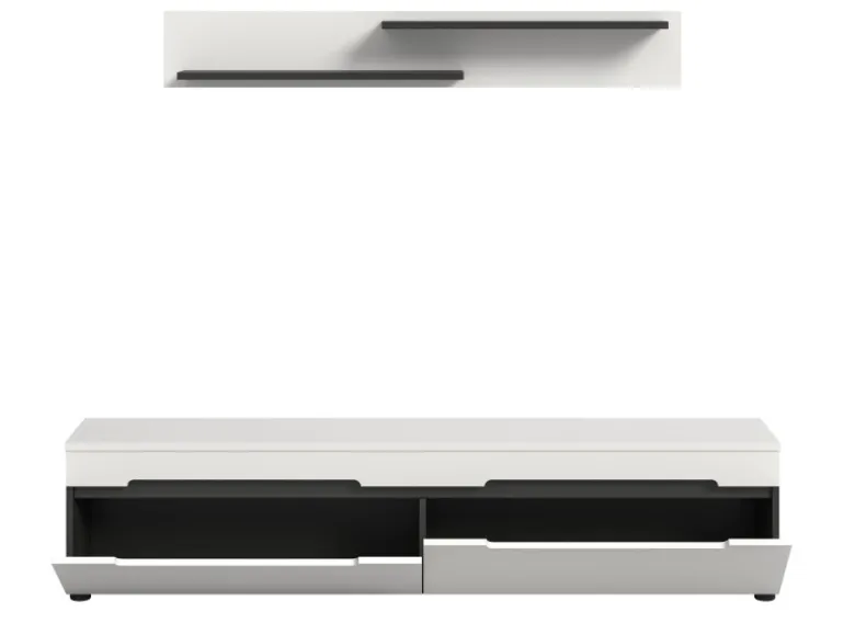 Inn.Furn TV-Lowboard und Wandboard in Weiß und Grau 170 cm Cooper