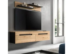Inn.Furn TV-Lowboard und Wandboard in Eiche und Grau 170 cm Cooper