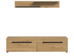 Inn.Furn TV-Lowboard und Wandboard in Eiche und Grau 170 cm Cooper