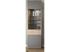 Inn.Furn Vitrine Eiche Grau 57 x 200 cm mit Soft-Close Tomaso