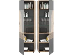 Inn.Furn Vitrine Eiche Grau 57 x 200 cm mit Soft-Close Tomaso