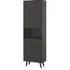 Inn.Furn Vitrine in Grau Matt 58 x 195 cm Madea