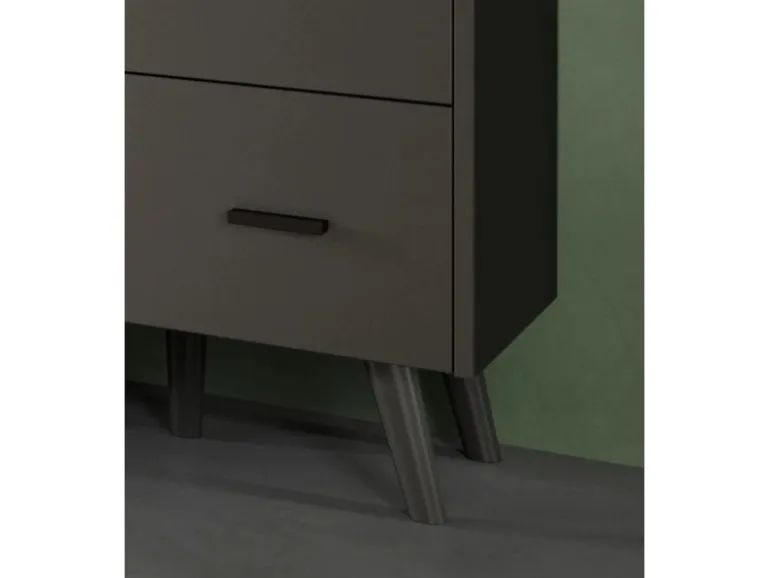 Inn.Furn Vitrine in Grau Matt 58 x 195 cm Madea