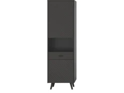 Inn.Furn Vitrine in Grau Matt 58 x 195 cm Madea