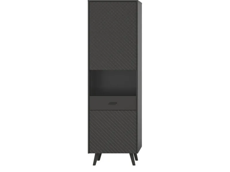 Inn.Furn Vitrine in Grau Matt 58 x 195 cm Madea