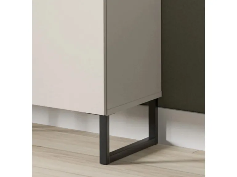 Inn.Furn Wohnwand in Kaschmir und Schwarz 245 cm mit Soft-Close Morena