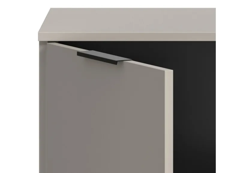 Inn.Furn Wohnwand in Kaschmir und Schwarz 245 cm mit Soft-Close Morena