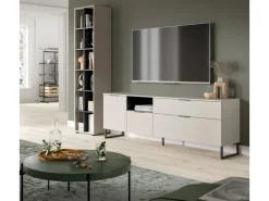 Inn.Furn Wohnwand in Kaschmir und Schwarz 245 cm mit Soft-Close Morena