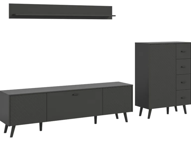 Inn.Furn Wohnwand in Grau Matt 269 cm Madea