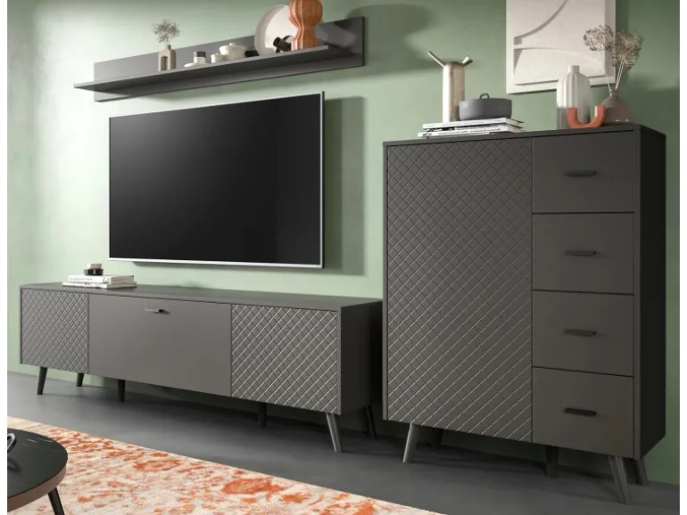 Inn.Furn Wohnwand in Grau Matt 269 cm Madea