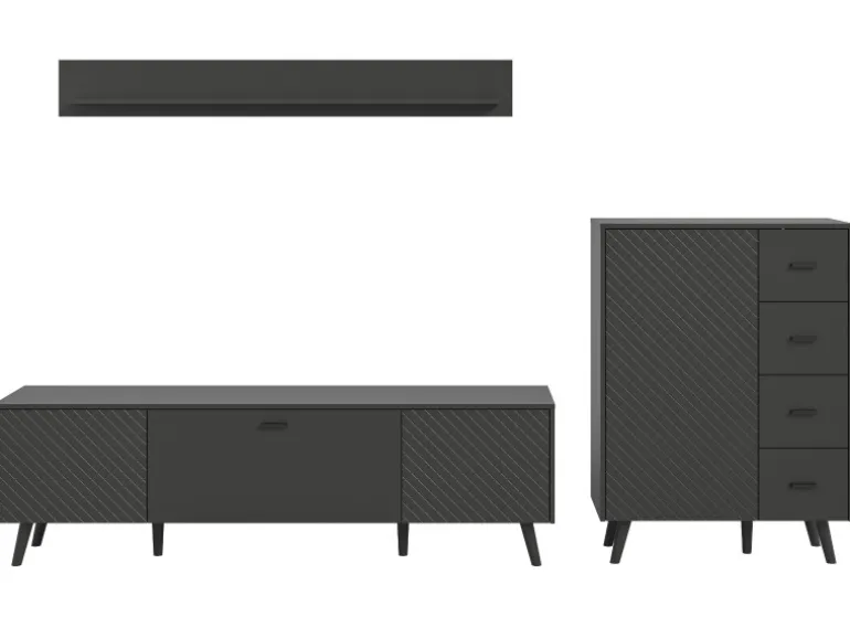 Inn.Furn Wohnwand in Grau Matt 269 cm Madea