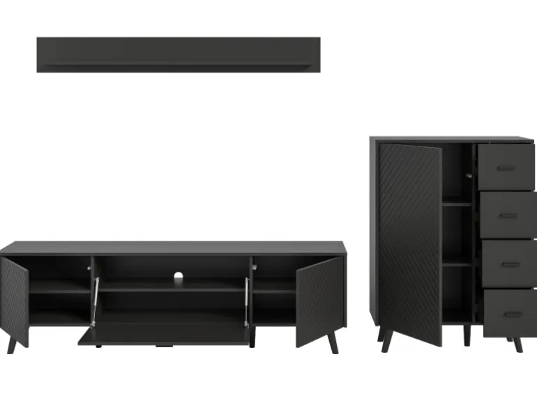 Inn.Furn Wohnwand in Grau Matt 269 cm Madea