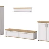 Inn.Furn Wohnwand in Weiß Lärche Landhaus 4-teilig 336 cm Mirano