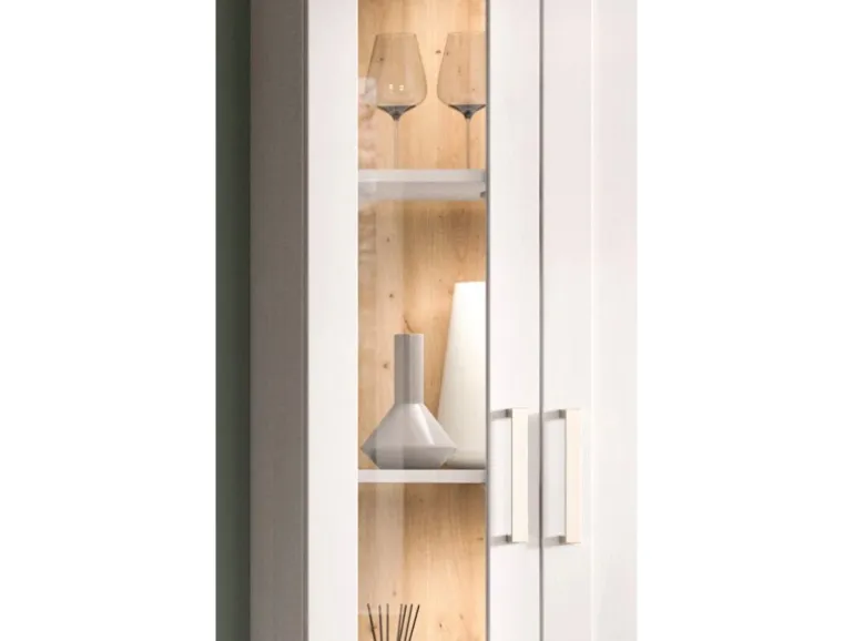 Inn.Furn Wohnwand in Weiß Lärche Landhaus 4-teilig 336 cm Mirano