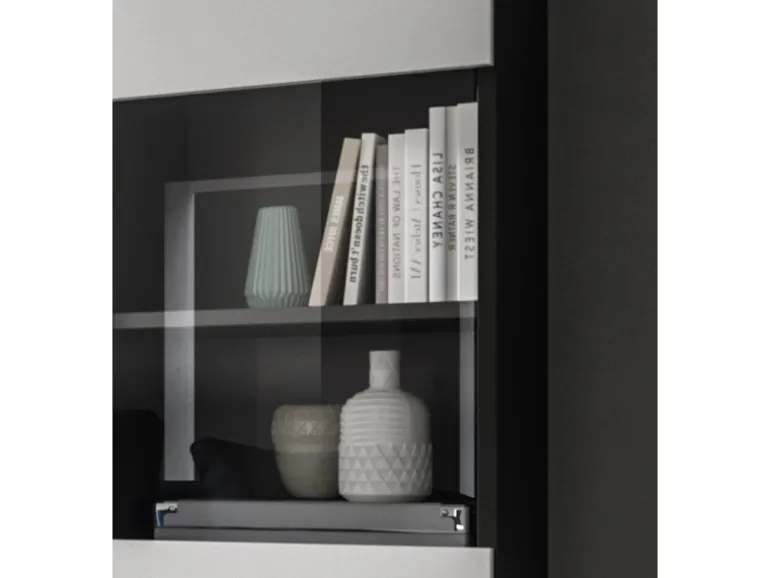 Inn.Furn Wohnwand in Weiß und Grau 221 cm Cooper