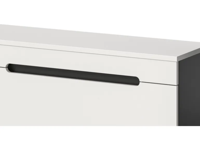 Inn.Furn Wohnwand in Weiß und Grau 221 cm Cooper