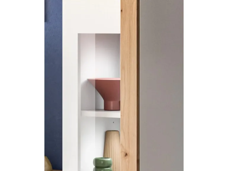 Inn.Furn Wohnwand 3-teilig in Weiß und Eiche 270 cm Siena