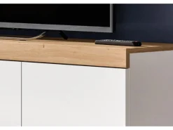 Inn.Furn Wohnwand 3-teilig in Weiß und Eiche 270 cm Siena