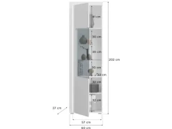 Inn.Furn Wohnwand Weiß Hochglanz 3-teilig 332 cm mit Soft-Close Sunroof