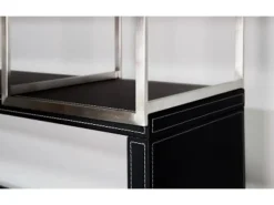Jet-Line Aktenschrank/Regal Pavia in Schwarz Bezogen mit Kunstleder 220x180x40 cm