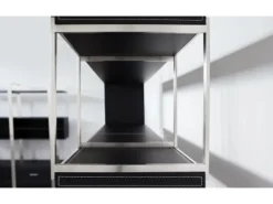 Jet-Line Aktenschrank/Regal Pavia in Schwarz Bezogen mit Kunstleder 220x180x40 cm