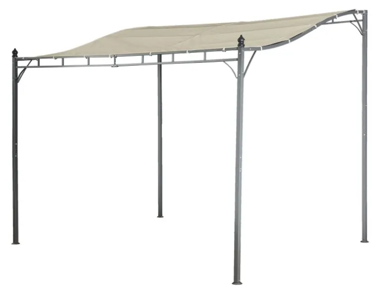 Jet-Line Gartenanbau-Pavillon Lagos aus Alu mit Überdachung 2,5 x 3 Meter in Anthrazit/Beige