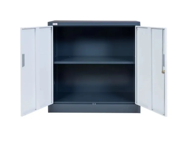 Jet-Line Stahlschrank Kiew in Anthrazit-Weiß 90 x 40 x 90 cm mit Abschließbaren Türen