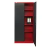Jet-Line Stahlschrank Moskau in Anthrazit-Rot 90 x 40 x 185 cm mit Abschließbaren Türen