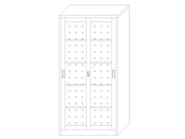 Jet-Line Stahlschrank St Petersburg in Anthrazit-Rot 90 x 40 x 185 cm Abschließbare Türen/Glasfront