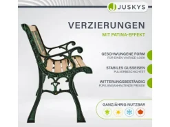 Juskys 2 Sitzer Gartenbank Sanremo aus Lackiertem Holz und Gusseisen