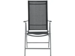 Juskys Aluminium Gartengarnitur Milano 9 Teilig mit Tisch und 8 Stühlen Silbergrau