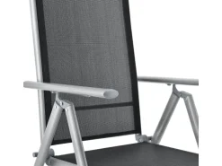 Juskys Aluminium Gartengarnitur Milano 9 Teilig mit Tisch und 8 Stühlen Silbergrau