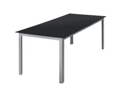 Juskys Aluminium Gartengarnitur Milano 9 Teilig mit Tisch und 8 Stühlen Silbergrau