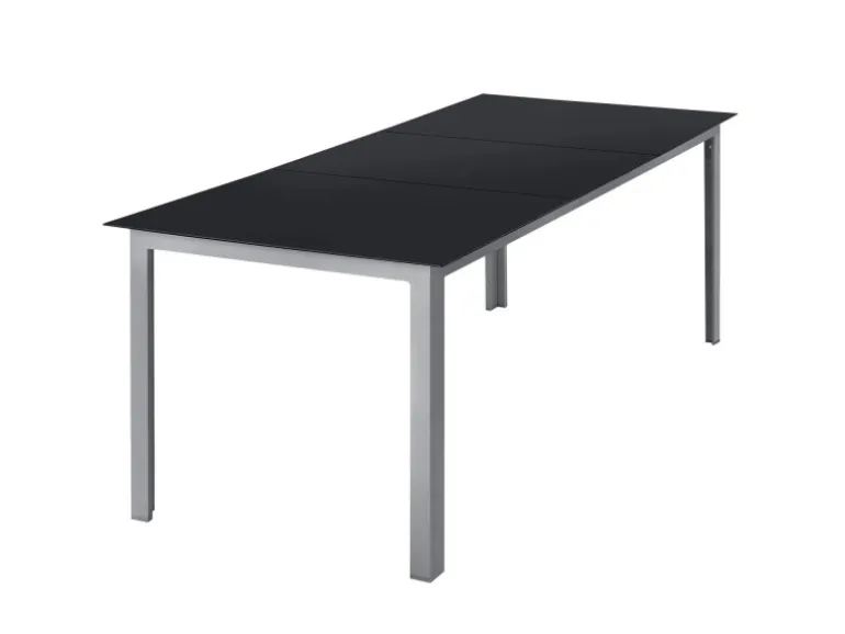 Juskys Aluminium Gartengarnitur Milano 9 Teilig mit Tisch und 8 Stühlen Silbergrau