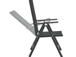 Juskys Aluminium Gartengarnitur Milano 9 Teilig mit Tisch und 8 Stühlen Dunkelgrau