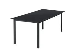 Juskys Aluminium Gartengarnitur Milano 9 Teilig mit Tisch und 8 Stühlen Dunkelgrau