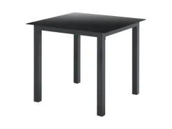 Juskys Aluminium Gartengarnitur Milano 5 Teilig mit Tisch und 4 Stühlen Dunkelgrau