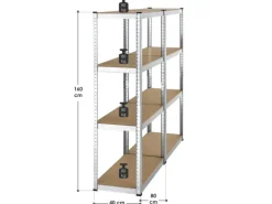 Juskys 2er Set Lagerregal Easy 160 x 80 x 40 cm