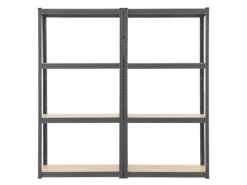 Juskys 2er Set Lagerregal Easy 160 x 80 x 40 cm Grau